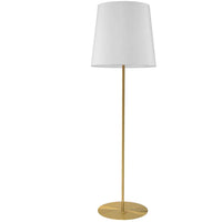 Dainolite Transitional Floor Lamp - 1 Light - Aged Brass with White Drum Shade-Aged Brass