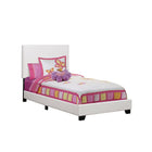 Monarch Specialties 5911T Twin Size Bed - White Leather-Look-Modern contemporary styling