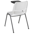 Flash Furniture Ergonomic Shell Chair with Right Handed Flip-Up Tablet Arm - White - 5 Pack-880 lb. Weight Capacity