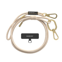 SwitchEasy MagEasy Strap Card with Detachable Neckstrap and Phone Lanyard - 6mm Strap - Beige-No need to compromise between form and function