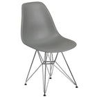 Flash Furniture - Chaise en plastique gris Moss de la série Elon avec base chromée-Finition en plastique gris Moss
