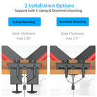 ShoppingAll Adjustable Dual Pneumatic Gaming Monitor Mount with Red Backlights for 15-32" Monitors-7