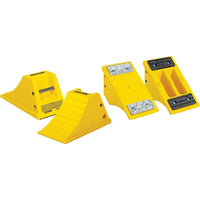 Checkers Industrial Products All-Terrain Heavy-Duty Polyurethane Wheel Chocks, Max Tire Diameter: 38" (AT3512-RP-Y)-Material: Polyurethane
