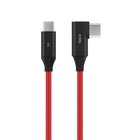 JCPal FlexLink USB-C to USB-C Charge/Sync Braided Cable,  2m, Red/Black-2-meter length