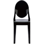 Nicer Furniture Louis XVI Ghost Side Chair - Black-Classic Victoria Inspired Chair. All Weather Use.