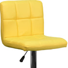 Flash Furniture 17 1/2" x 18" Quilted Vinyl Adjustable Height Bar Stool W/Chrome Base, Yellow, 2 Pack-Comfortable Padded Seat