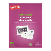 Staples Heavyweight Postcards - 5-1/2" x 4-1/4" - Matte White - 100 Pack-5-1/2" x 4-1/4"
