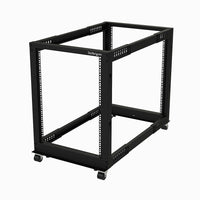 StarTech 15U 4-Post Adjustable Depth Open Frame Rack-Offers easy-to-read markings for both rack units (U) and depth that make it simple to adapt the mobile rack to fit your equipment