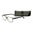 Flex 3 +2.00 Reading Glasses - Plastic Front - Rubberized Temples-Unisex frame is made of lightweight and ultra-flexible material in smoke color