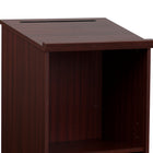 Flash Furniture Stand-Up Wood Lectern in Mahogany-Concealed storage area has shelf