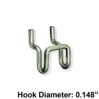 Azar Displays Metal U Hooks For Slat Wall/Pegboard, 20 Pack (700020)-Metal