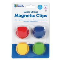 Learning Resources - Pinces aimantées très solides, 8/paquet (LER2692)-Couleurs variées (bleu/vert/rouge/jaune)