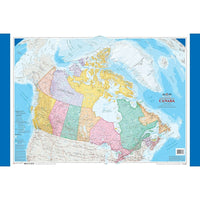 DAY-TIMER 24" x 36" Reversible Canada Map and Annual Planner-Reversible: Canada map on one side and undated 1 year bilingual planner on reverse
