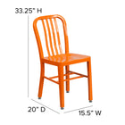 Flash Furniture Orange Metal Indoor-Outdoor Chair-Designed for Commercial and Residential Use