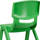 Flash Furniture Green Plastic Stackable School Chair with 15.5" Seat Height-Primary colors support early childhood development