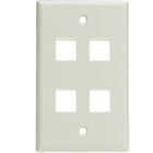 Digiwave Keystone Wall Plate, 4 Slots, 5" x 3" x 1", White-Compatible with Any Standard Keystone Jack