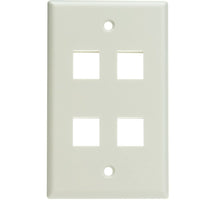Digiwave Keystone Wall Plate, 4 Slots, 5" x 3" x 1", White-Compatible with Any Standard Keystone Jack