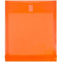 JAM Paper Plastic Envelopes with VELCRO Brand Closure - 1" Expansion - Letter - 9 3/4" x 11 3/4" - Orange - 12 Pack (118V1OR)-Orange Letter Size Open End Expanding Plastic Envelopes with Velcro Closure