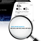 HP 83A (CF283AD) Black Original LaserJet Toner Cartridges, 2 Pack-Page yield of HP 83A: approx. 1,500 pages black per cartridge