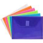 JAM Paper Plastic Envelopes with Hook & Loop - 5 1/2" x 7 1/2" - Assorted Colours - 6 Pack-Size: 5 1/2 x 7 1/2 inches
