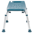 Flash Furniture HERCULES Series Adjustable Navy Bath & Shower Chair with Non-slip Feet-Ergonomic Saddle Seat with drainage holes
