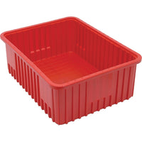 Quantum Storage Systems Divider Box Containers, Plastic, 22.5" W x 17.5" D x 8" H, Red - 2 Pack-Colour: Red