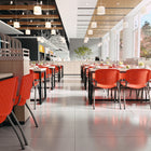 Flash Furniture HERCULES Series Orange Plastic Stack Chair with Titanium Grey Powder Coated Frame-Limited Lifetime Warranty on Frame