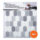 Truu Design Oval Peel and Stick Wall Tiles, 10 x 10 inches, Multi Grey, 6 Pieces-Versatile: use the peel and stick backsplash wallpaper for kitchen sink walls, bathroom backsplash, bedroom walls, laundry room, staircase, or on any other flat surfaces that are non-porous surfaces