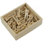 JAM Paper Wood Clothing Pin Clips, Small 7/8, Natural Brown, 4 Packs of 50, 200 Total (3230717359g)-Size: 7/8"