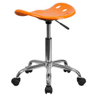 Flash Furniture Vibrant Orange Tractor Seat & Chrome Stool-High Density Polymer Construction