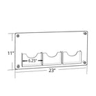 Azar Three-Pocket Bifold Wall Mount Brochure Holder (105584)-Clear Acrylic