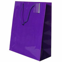 JAM Paper - Sacs cadeaux brillants avec poignées en corde - Grand - 10 x 13 - Violet - 3 sacs/paquet-Couleur : violet brillant: Faites ressortir votre cadeau avec des sacs cadeaux colorés et brillants.