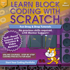 Simply Coding Coding for Kids Learn Block Coding with Scratch Course Age 8 Plus [Digital Download]-Course benefits include: live mentor support, interactive learning content, step by step activities, video reviews and lessons, real coding projects, and free lifetime updates
