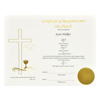 St. James Reception Into Church Certificate, Gold Foil Engraved Design on 65lb Ivory Card, 50 Pack-Create tangible memories with these premium certificates