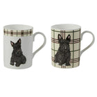 Roy Kirkham Scottie Dog Mugs, Lucy Shape, 6 Pack-Material: Bone China