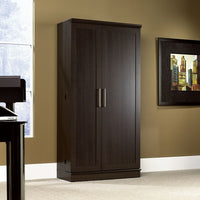 Sauder Home Plus Storage Cabinet with Two Adjustable Shelves, Dakota Oak-Two adjustable shelves and one fixed behind each door