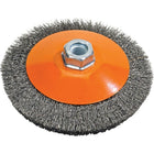 Walter Surface Technologies Saucer Cup Brush With Knot-Twisted Wires, 5" Dia., 0.02" Fill, 5/8"-11 Arbor, Steel - 3 Pack-Application Type Steel