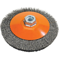 Walter Surface Technologies Saucer Cup Brush With Knot-Twisted Wires, 5" Dia., 0.02" Fill, 5/8"-11 Arbor, Steel - 3 Pack-Application Type Steel