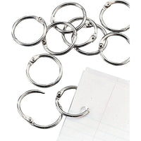 Staples 1" Loose Leaf Rings - Silver - 16 Pack-Use for keys, swatches, loose leaf sheets, memos and invoices
