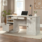 Sauder 59"W La Collection Barrister Lane Bureau Ministre - Finition White Plank-Le rangement ouvert dispose d'une étagère réglable pour stocker des articles de différentes hauteurs