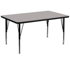 Flash Furniture 36''W x 72''L Rectangle Activity Table with 1.25'' High Pressure Top and Height Adjustable Pre-School Legs, Grey-Grey Laminate