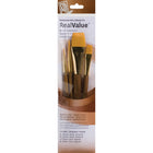 Princeton RealValue Synthetic Golden Taklon Set - 4 Pack-Mixed Media