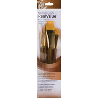 Princeton RealValue Synthetic Golden Taklon Set - 4 Pack-Mixed Media