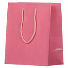 JAM Paper Glossy Gift Bags with Rope Handles - Medium - 8" x 4" x 10" - Pink - Bulk 100 Pack-Quantity: 100 per pack, Sturdy construction allows for you to fold and reuse bags later.