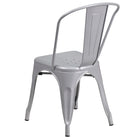 Flash Furniture Commercial Grade Silver Metal Indoor-Outdoor Stackable Chair-Seat Drain Holes assist in drying