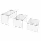 Eddie's - Rehausses rectangulaires moyennes en acrylique - Acrylique Transparent - Lot de 3 - 3 ensembles/paquet-Supports d'affichage