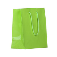 Jam Paper Glossy Gift Bags with Rope Handles - Medium - 8" x 4" x 10" - Lime Green - 100 Pack-Color: Lime Green Glossy