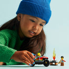 LEGO City Fire Rescue Motorcycle - 57 Pieces-The motorcycle features an onboard water tank and fire hose for imaginative play