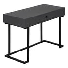 Monarch Specialties 7386 42" Computer Desk - Modern Grey/Black Metal-Trendy computer desk finished in a modern grey laminate, with attractive black metal legs in a reverse C-shape shape design