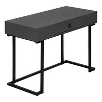 Monarch Specialties 7386 42" Computer Desk - Modern Grey/Black Metal-Trendy computer desk finished in a modern grey laminate, with attractive black metal legs in a reverse C-shape shape design